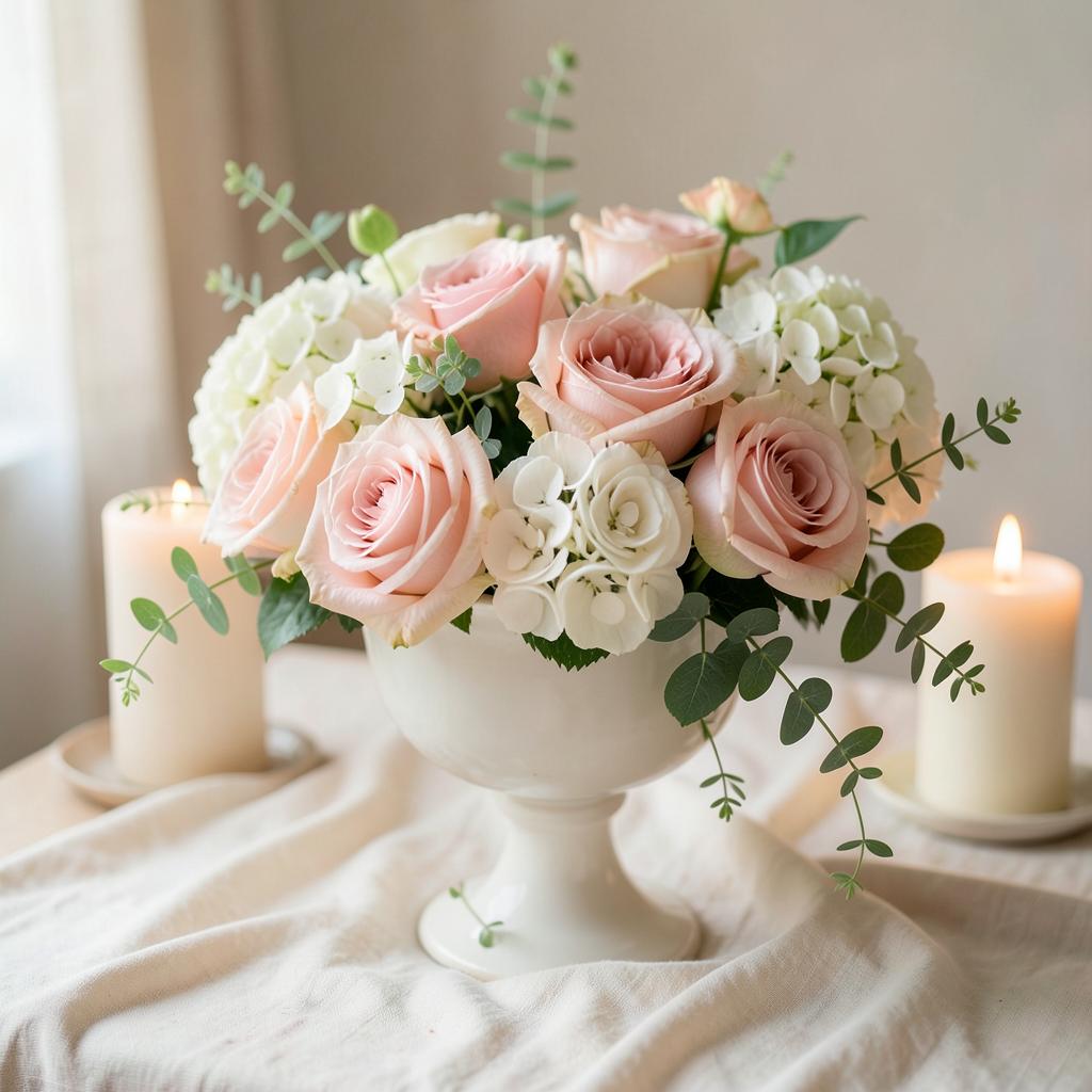 Blush Anniversary Compote arrangement