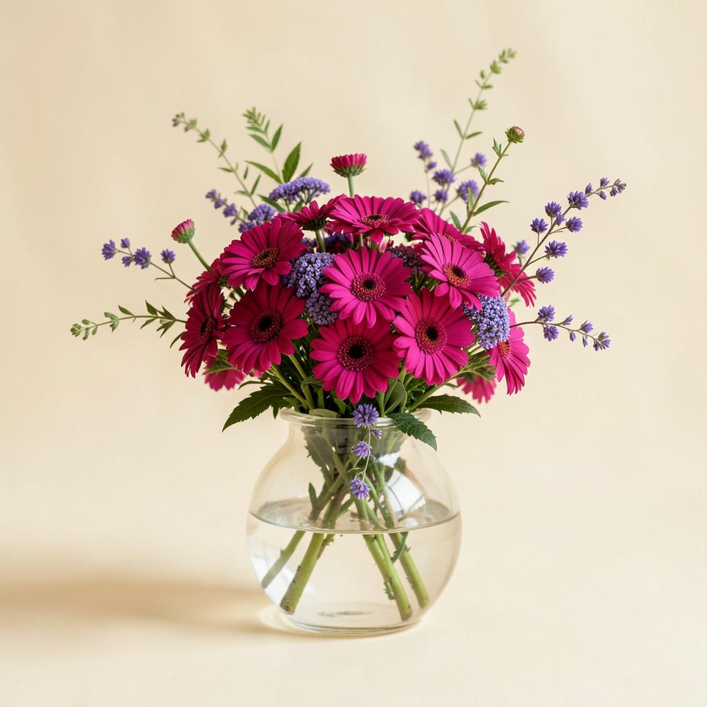 Jewel Tone Desk Posy arrangement